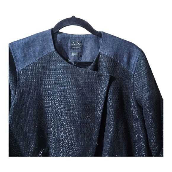 ARMANI EXCHANGE Denim Moto Jacket - Size Large - Picture 3 of 9